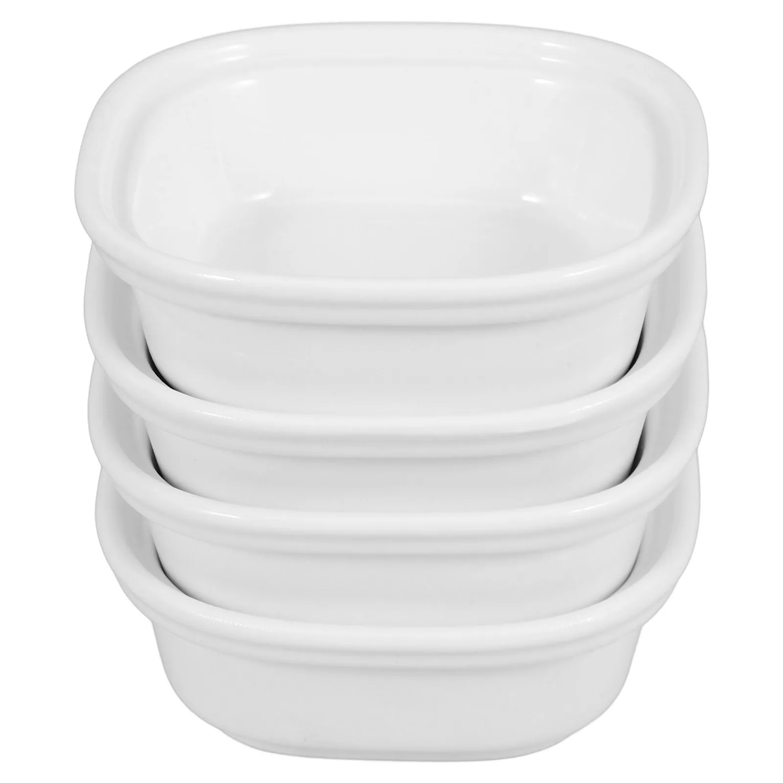 

4Pcs Ceramic Dipping Dishes Compact Size Stylish Design Sauce Bowls Kitchen Dining Tableware Set Dipping Dishes