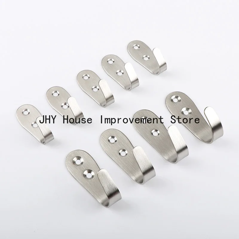 10Pcs Coat Hooks Wall Mounted,Heavy Duty Stainless Steel Brushed Hooks, for Hanging Clothes Jackets Robes Towels Hats Keys Bags