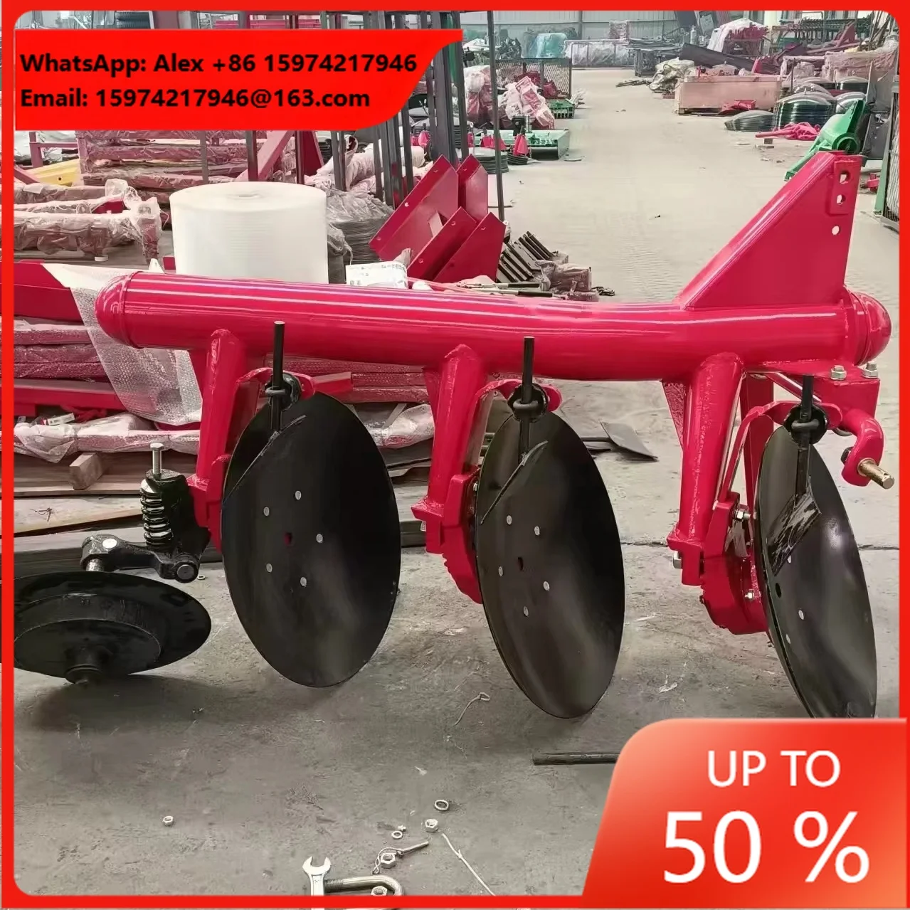 JSR 3 Disc Plough For Tractors Multi-Function Agricultural Farm Machine With CE Core Component Engine