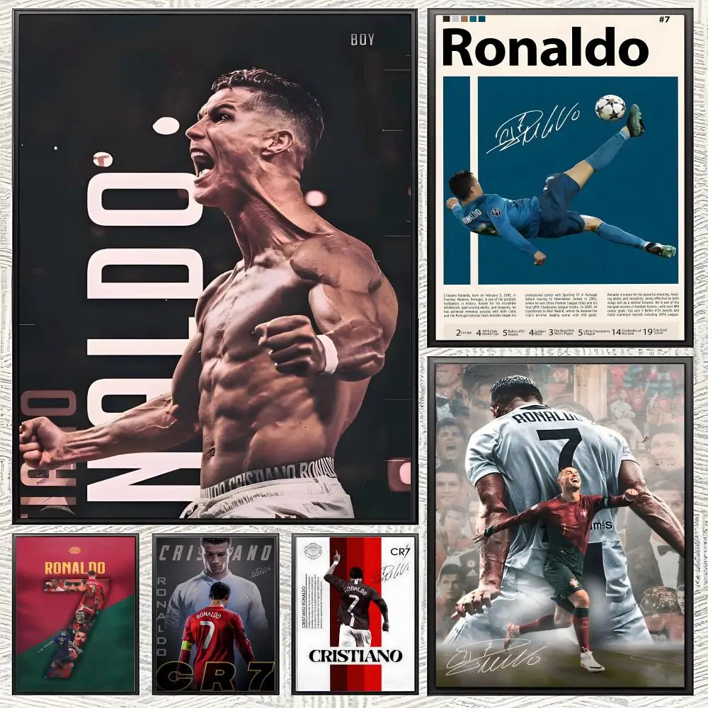 sportstar C-C.R-Ronaldo Poster posters Self-adhesive Paper Print Home Living Room Bedroom Entrance Bar Cafe Art