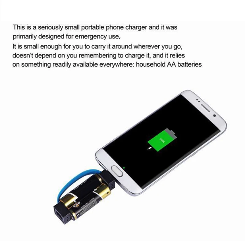 Mini magnetyczna ładowarka awaryjna AA/AAA zasilana baterią Micro USB dla androida dla telefonu Motorola ładuj telefon trwały