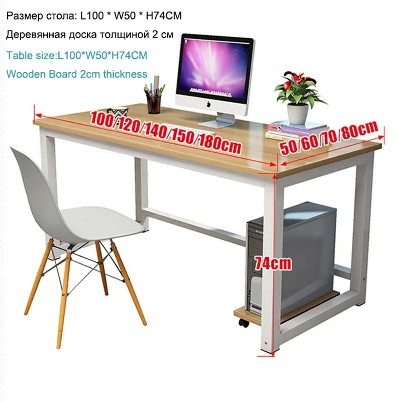 Escritorio de madera duradero para ordenador portátil, mesa de estudio para oficina en casa, 100x50cm