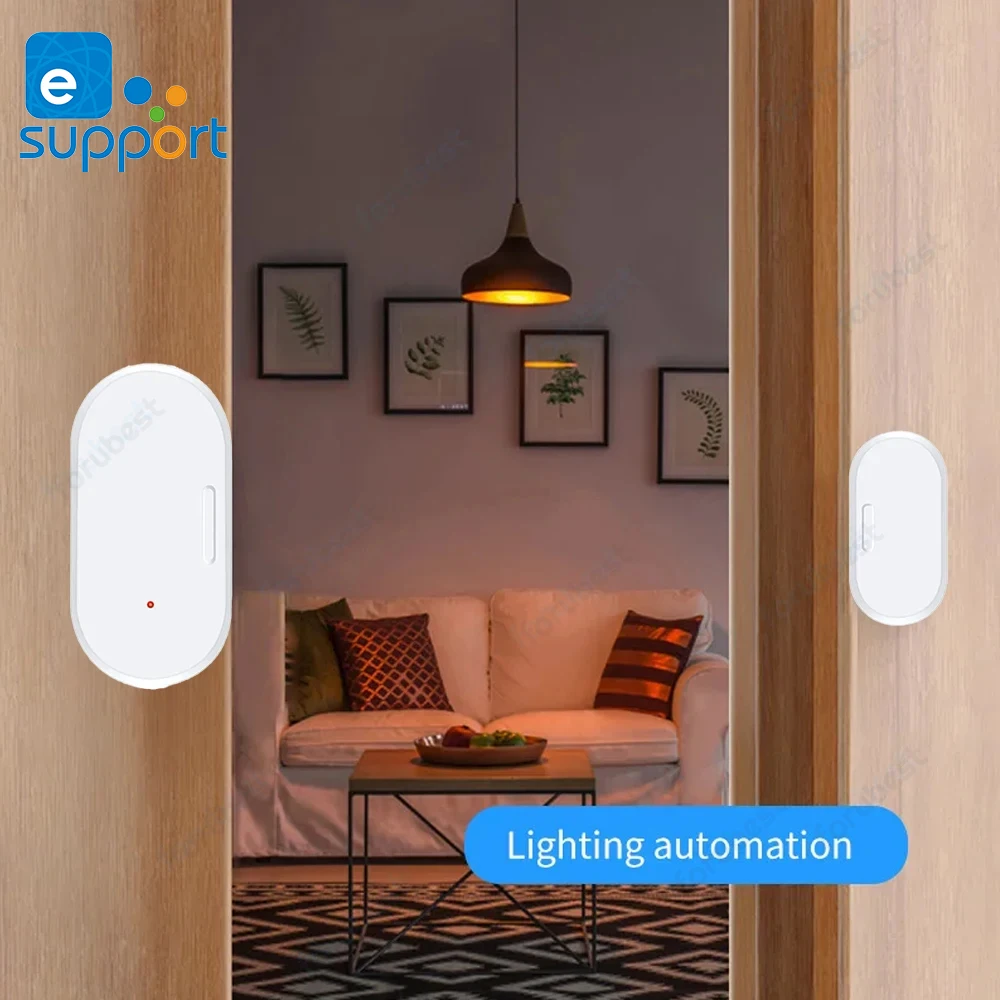 Ewelink ZigBee Door Window Sensor Contact Sensor Security Burglar Door Sensor Alarm Magnetic Door Sensor Works With Alexa Alice