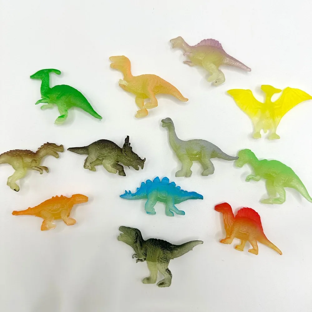 Dinossauro que brilha no escuro, brinquedos de dinossauro, figura de ação, pvc, dinossauro noctilucente, colorido, mini dinossauro de simulação noctilucente