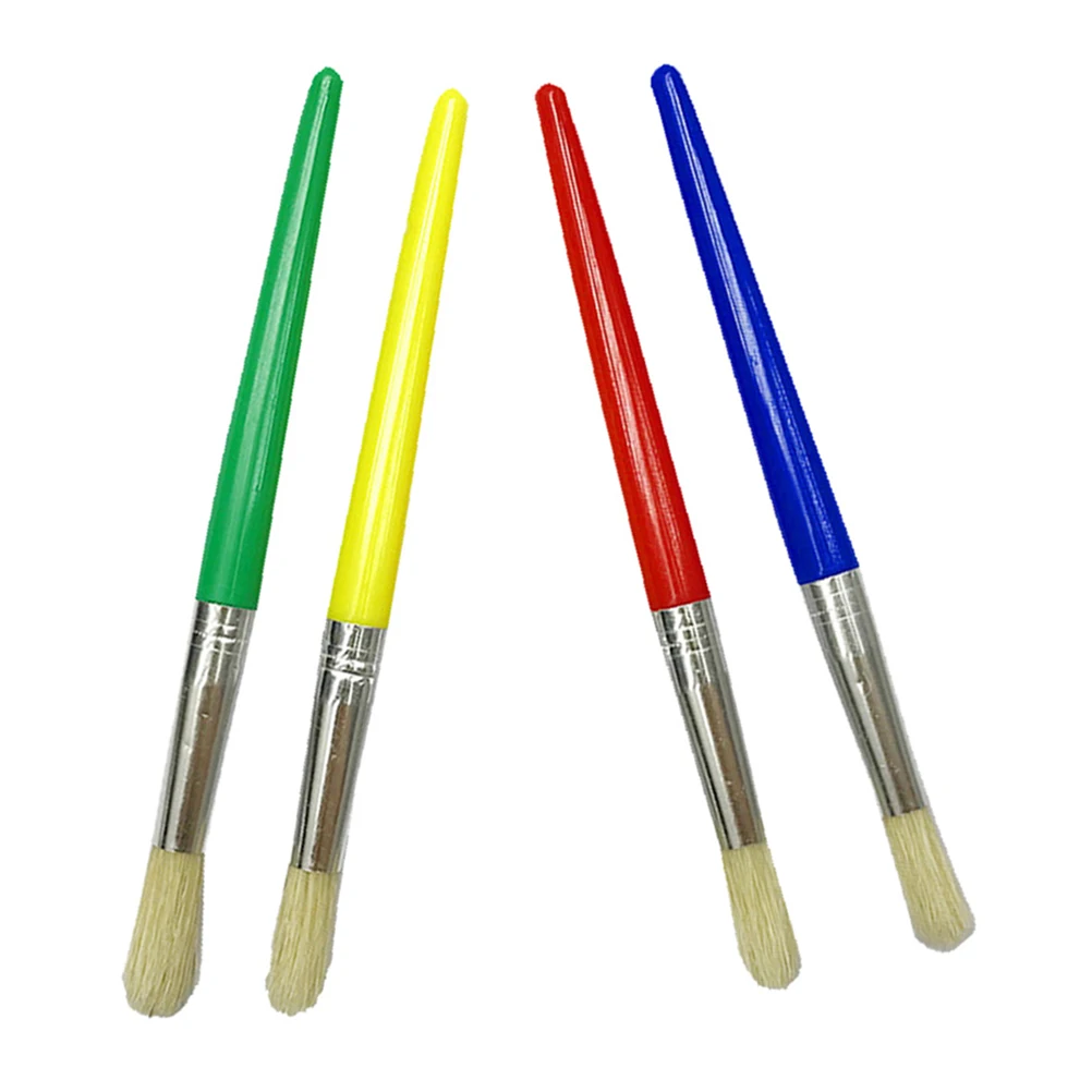 4Pcs 's Paint Brush Set Premium Bristle Watercolor Brushes for Beginner Painting Practice Paint