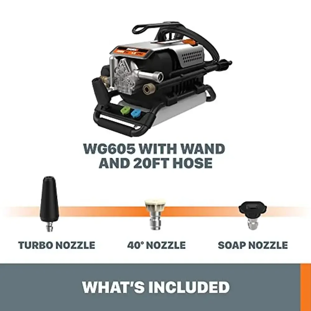 Electric Pressure Washer 1800 PSI with 3 Nozzles Powerful 13 Amp Motor Quick-Connect Wand Onboard Soap Tank Portable Design images - 6