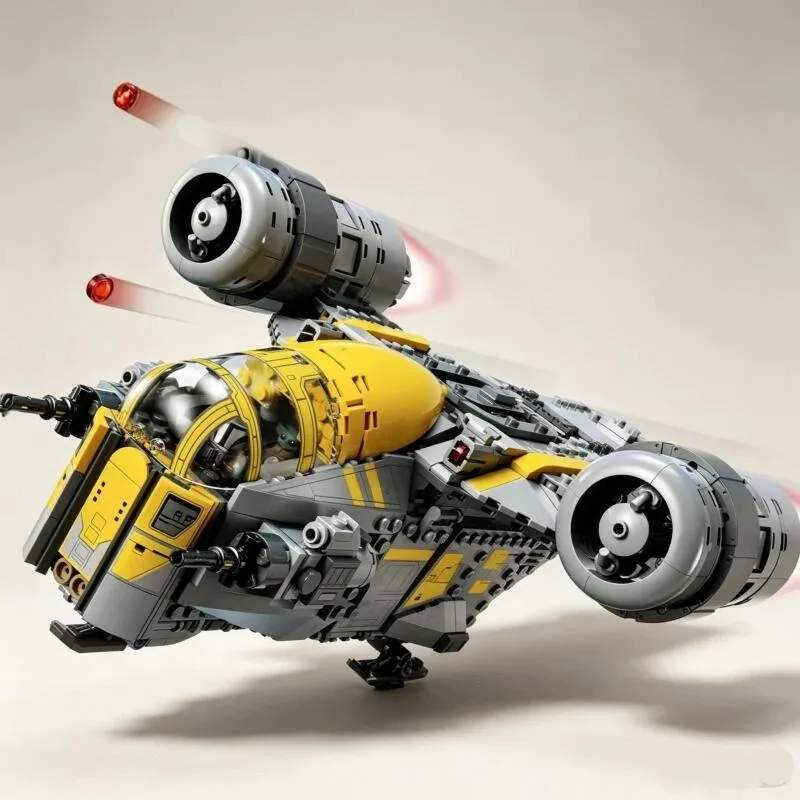 930-teiliges Neues Interstellares Bausatzmodell Razor Crest Transportschiff Bausteine Auf Lager Spielzeug Weihnachtsgeschenke für Erwachsene – Detail 3