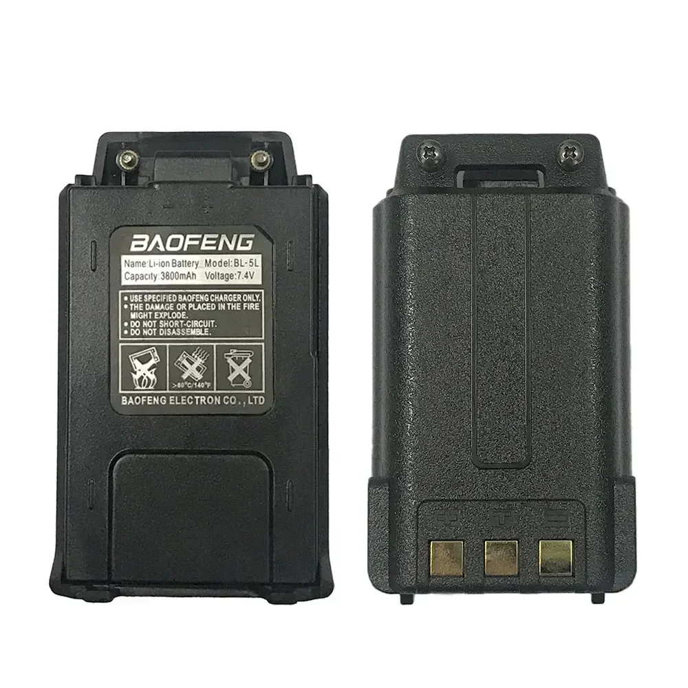 Para baofeng UV-5R original 3800mah bateria BL-5L 7.4v tc porta de carregamento baterias para walkie talkie uv5r UV-5RE DM-5R plus BF-F8