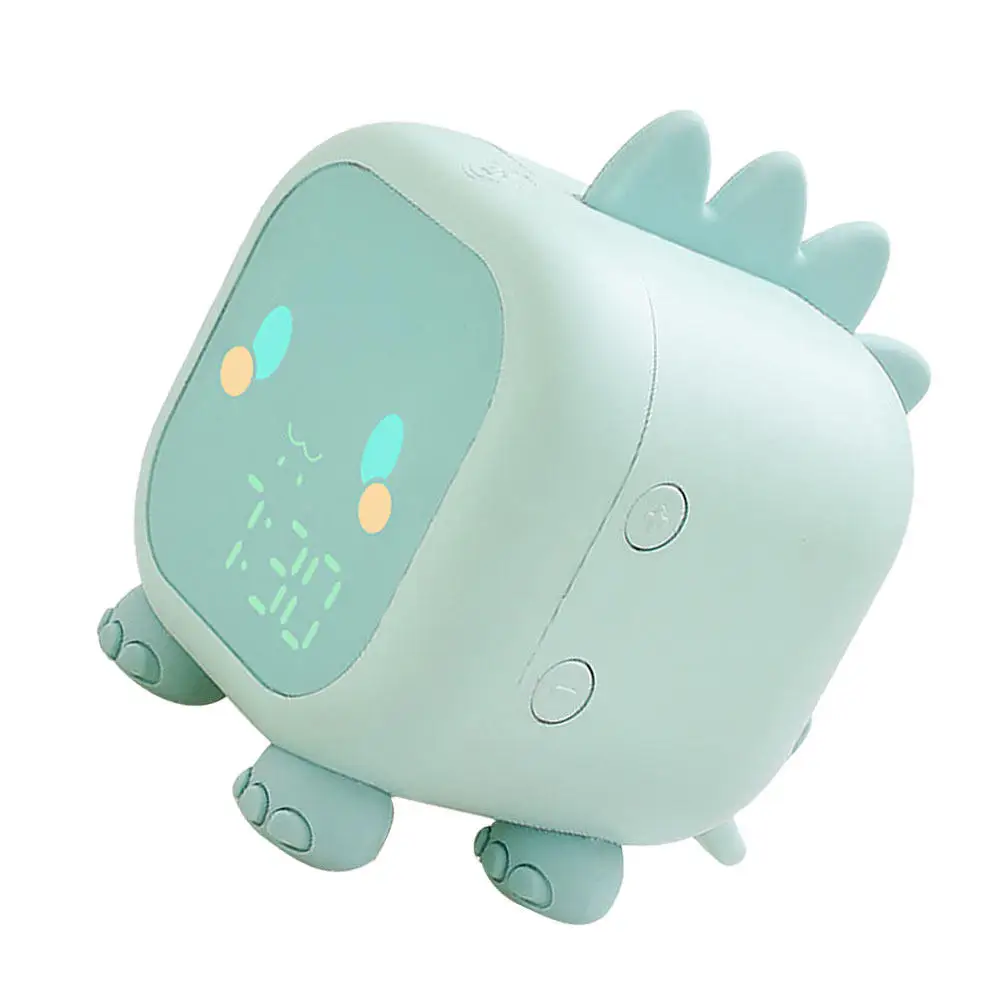 1Pcs Cartoon Silicone LED Night Light USB Digital Alarm Clock Desktop Nap Timer Bedside Clock Modern Dragon Style Decor