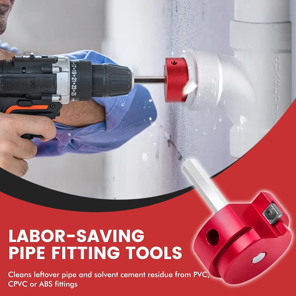 

6 Pcs Plastic Pipe Fitting Reamer Contains PPR75/100/150/200/300/400 For Into Standard 1/2" Drills PVC Pipe Reamer Tool