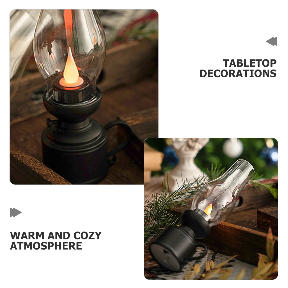 2 قطعة LED مصباح خمر ضوء لينة فانوس الزيت الزخرفية للعطلات هووسورمينغ الهدايا الرجعية منضدية