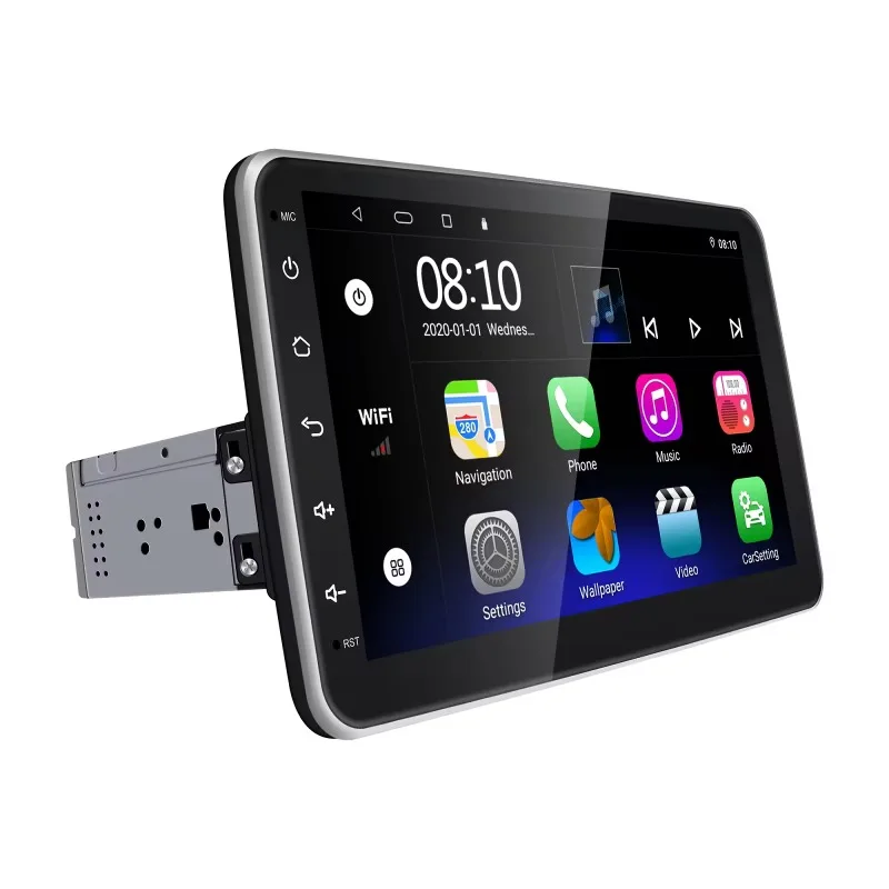 Universal 10.1 Inch Rotatable Angle Android System Car Navigation Bluetooth USB Wireless Carplay Android Auto All in One Player