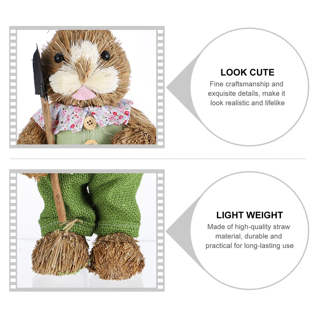 

1pc Adorable Bunny Ornament For Home Office Hotel Decor Desktop Easter Decoration Rabbit Statue Decorative Animal Small