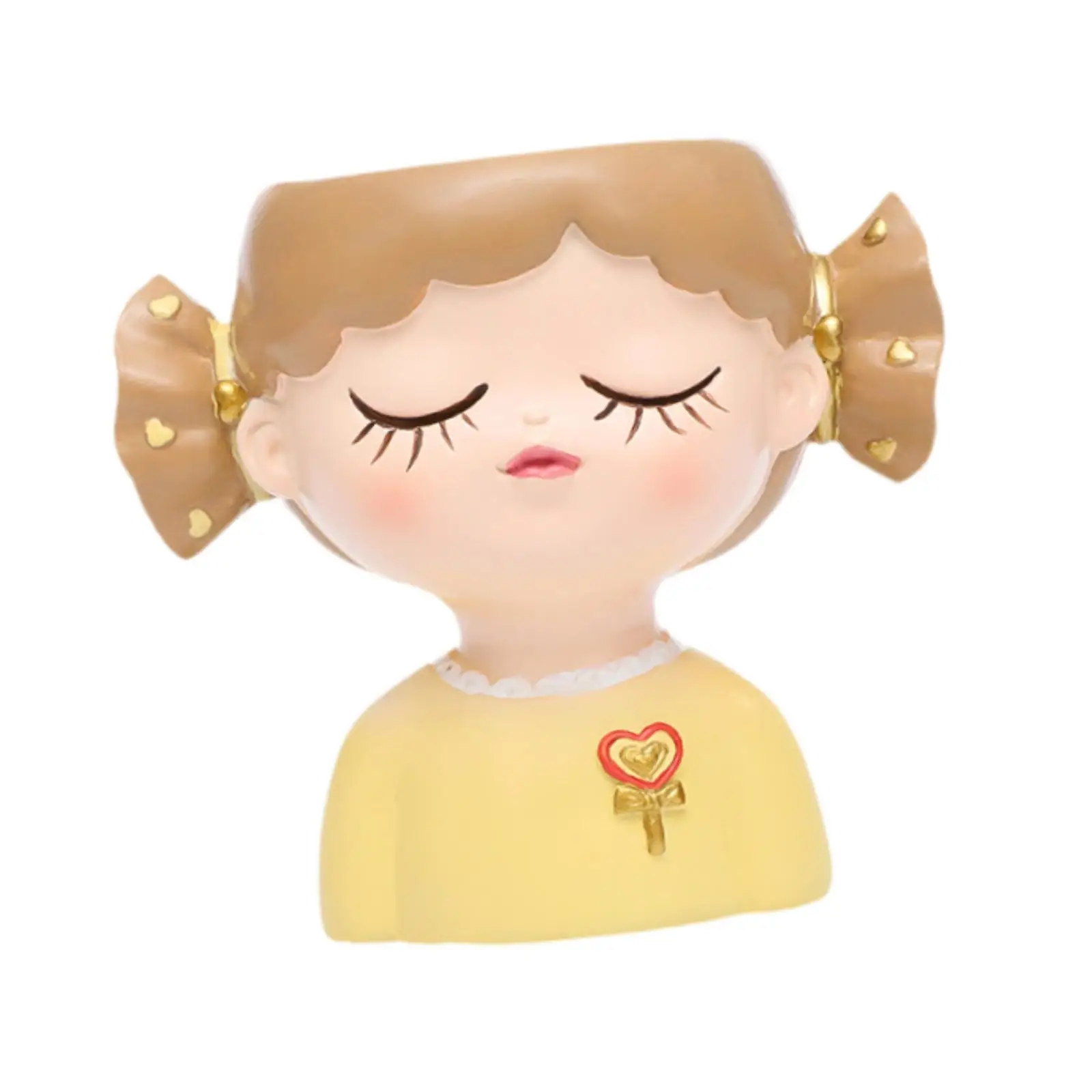 Resin Statue Decoration Outdoor Girl Flower Pot for Home Kitchen Desktop