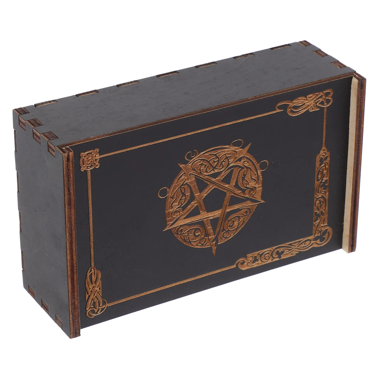 

Деревянный держатель для карт, компактное хранилище для колод Таро, многофункциональный органайзер для карт, декоративная коробка для Таро, небольшой деревянный держатель для хранения