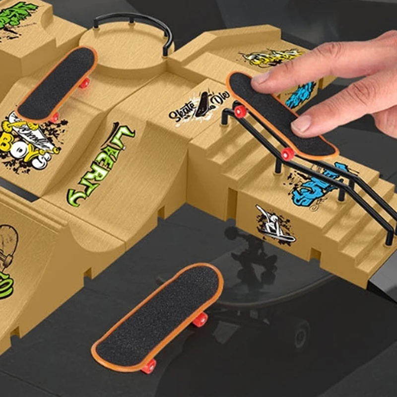 

Набор из 1 изогнутого мини-рампа для фингер-скейта с изогнутой горкой, креативная новинка, игрушка для фингер-скейтинга для детей