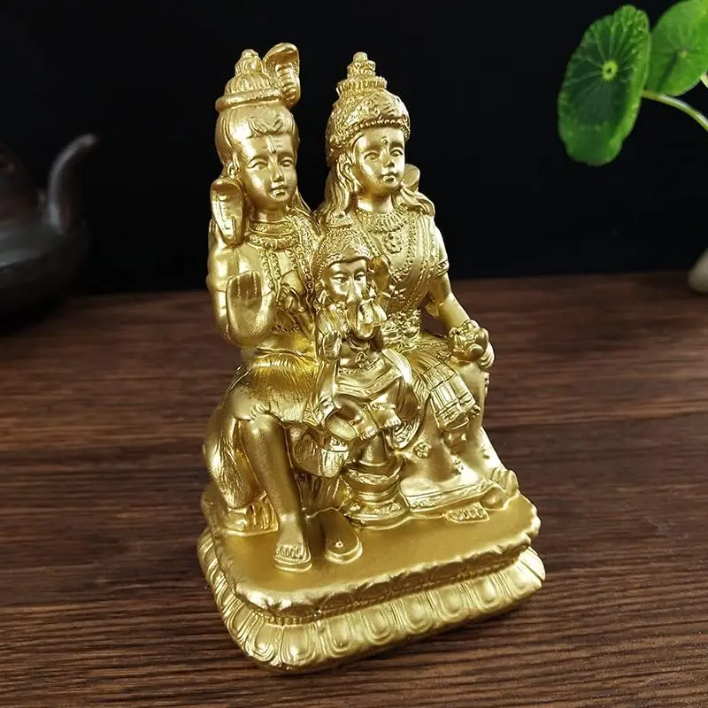 

4.33" Golden Shiva Statue Hindu Lord Ganesha Vishnu Buddha Statue Figurine Home