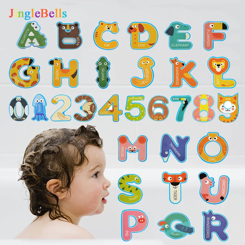 Baby Bath Toy EVA Foam Animal Sticker Floating Alphabet Letter Number Puzzle fai da te vasca da bagno educativa bagno giocattoli d'acqua per bambini