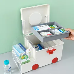 VITCOCO-Kit médico portátil para el hogar, caja de almacenamiento grande, caja de Medicina de plástico de gran capacidad, ambulancia