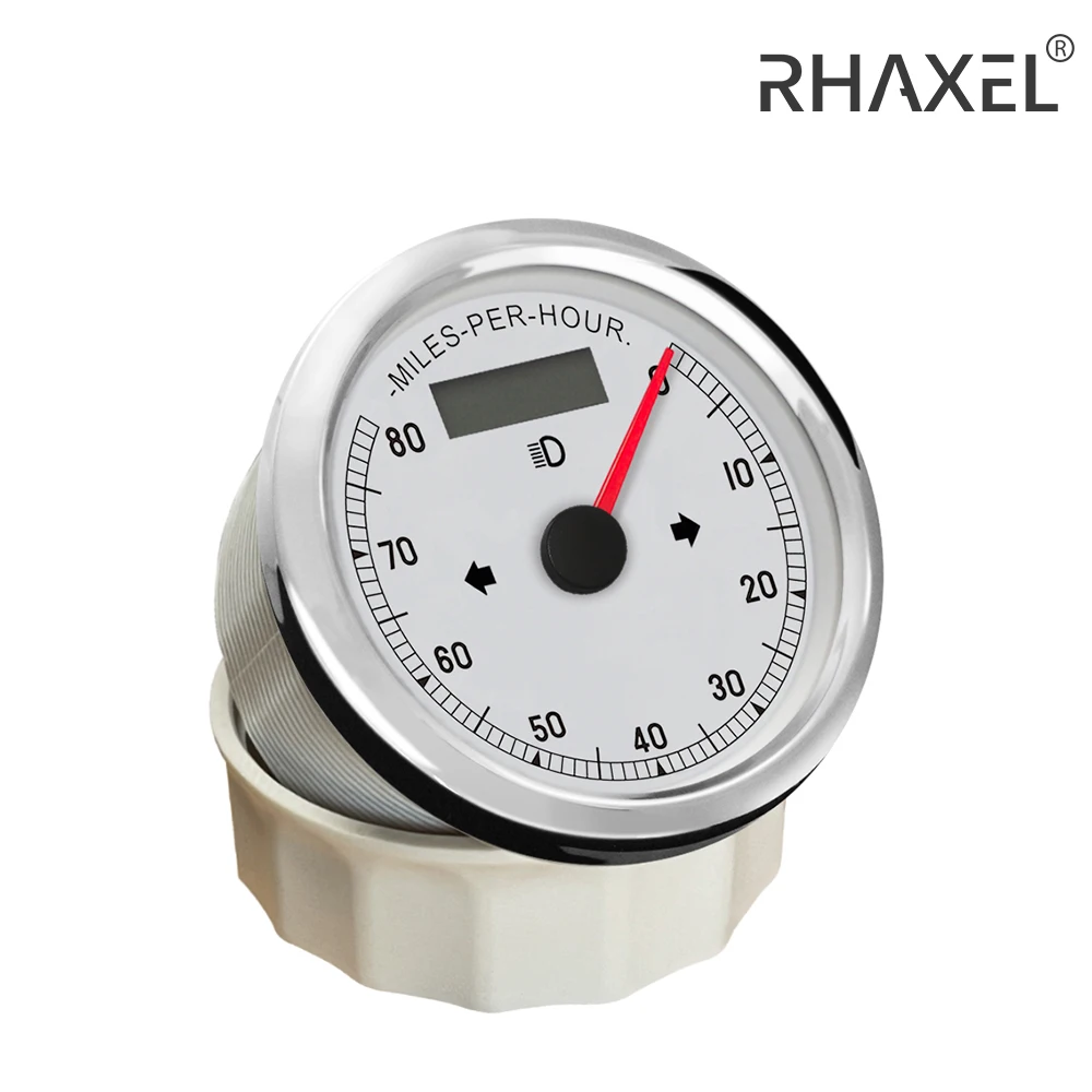 RHAXEL 85mm MPH GPS Speed Gauge Meter 0-80MPH 0-150MPH Odometer Adjustable with Backlight for Car Trucks Boat 12/24V