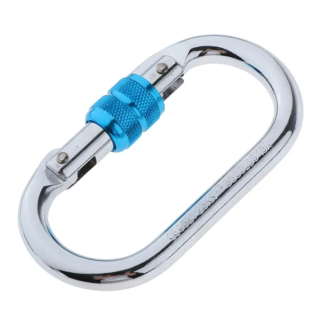 25KN Aluminum Screw Locking Carabiner O-Ring Key Chain Clip Snap Hook for Clibming Yoga Hammock Swing Camping Hiking