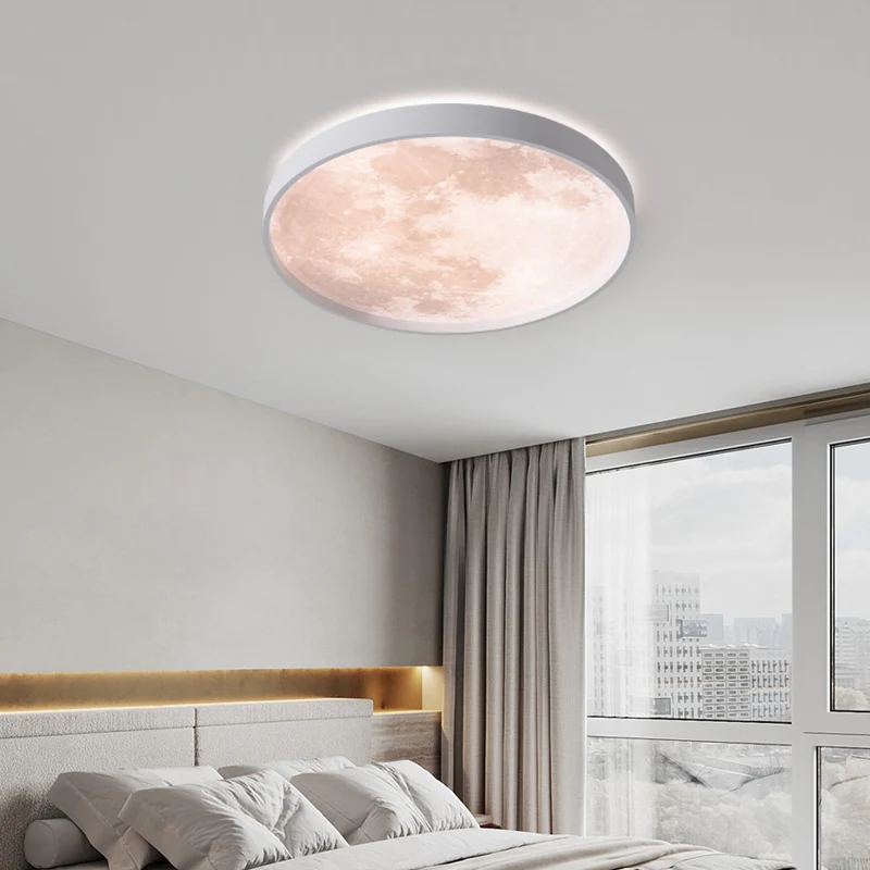 Modern LED Ceiling Lamps Bedroom Moon Ceiling Light Lustre Living Room Creative Background Wall Lamp Indoor Home Decor Lighting