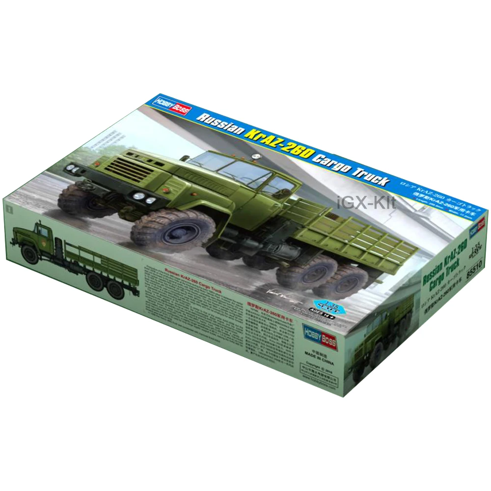 Hobbyboss 85510 1/35 Scale Russian KrAZ260  KrAZ-260 Military Truck Vehicle Car Hobby Craft Toy Plastic Model Building Kit