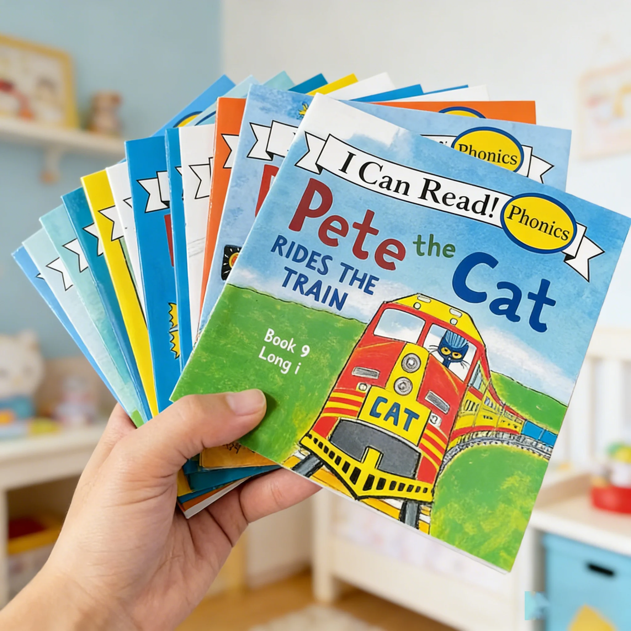 12 Books Set Pete the Cat I Can Read, Mini Portable English Picture Books, Kids Storybooks, Primary English Learning