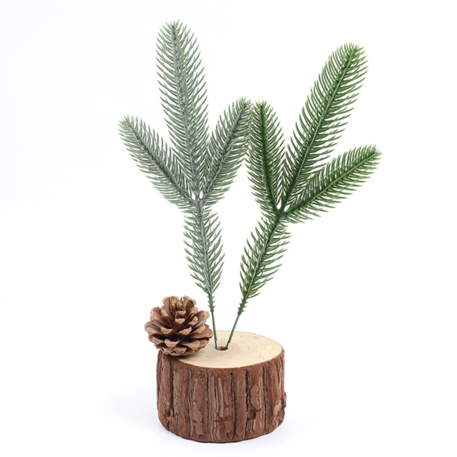 24pcs Stylish Plant Plastic Pine Needles - Double-Sided 3D Christmas Tree Wreath Decor for A Trendy Holiday Makeover！