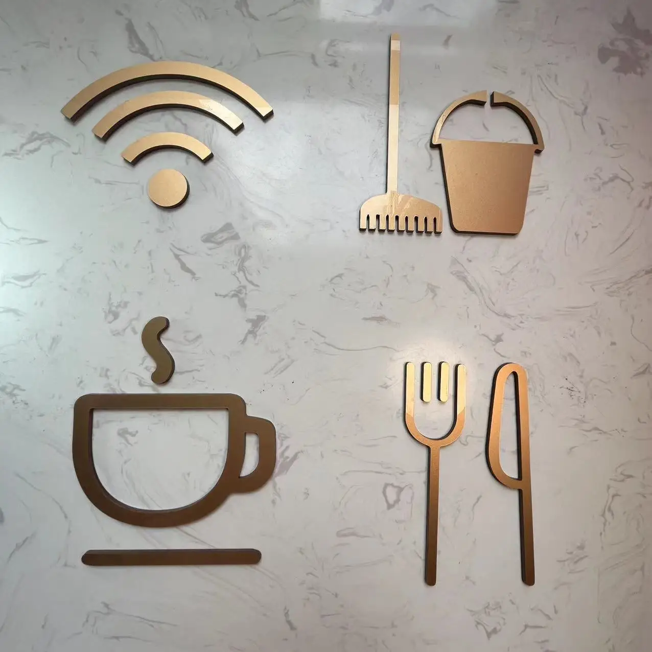 Modern Acrylic Arrow Bathroom Washer Lift Sympol VIP Dining Room  Tool Wall Sign for Office Hotel Restaurant Cafe Bar Shop Store