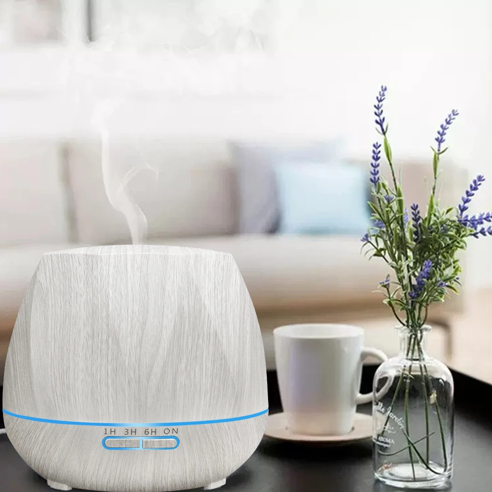 

Humidifier with white wood grain design and 7-color LED, can improve sleep, relieve stress, and keep the air fresh