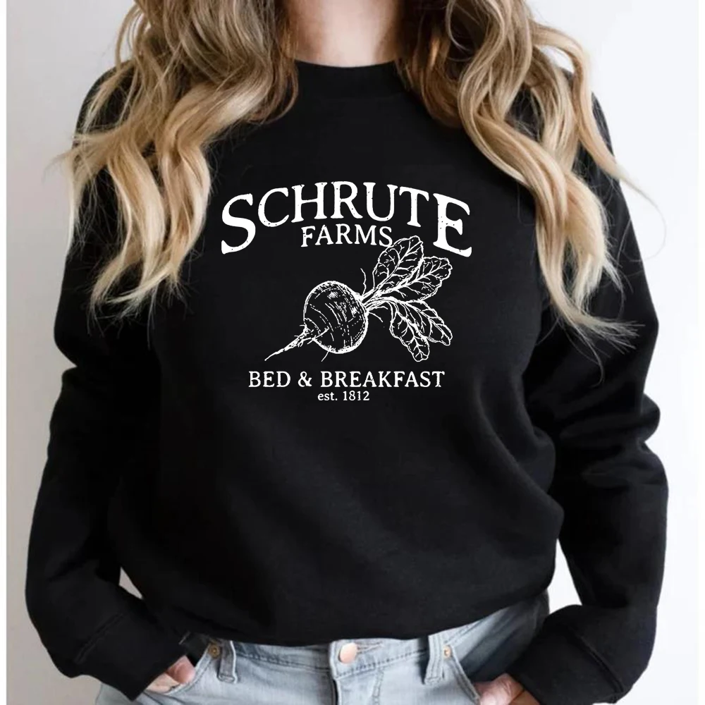 Schrute Farms Sweatshirt The Office Sweatshirts Funny TV Show Hoodie Streetwear Women Top Unisex Long Sleeve Pullovers Hoodies