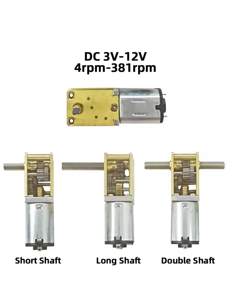 GW1218-N20 DC-Mikro-Reduziermotor, kleiner Motor, 3 V, 6 V, 12 V, Miniatur-DC-Getriebe, hohes Drehmoment, 4 U/min–388 U/min