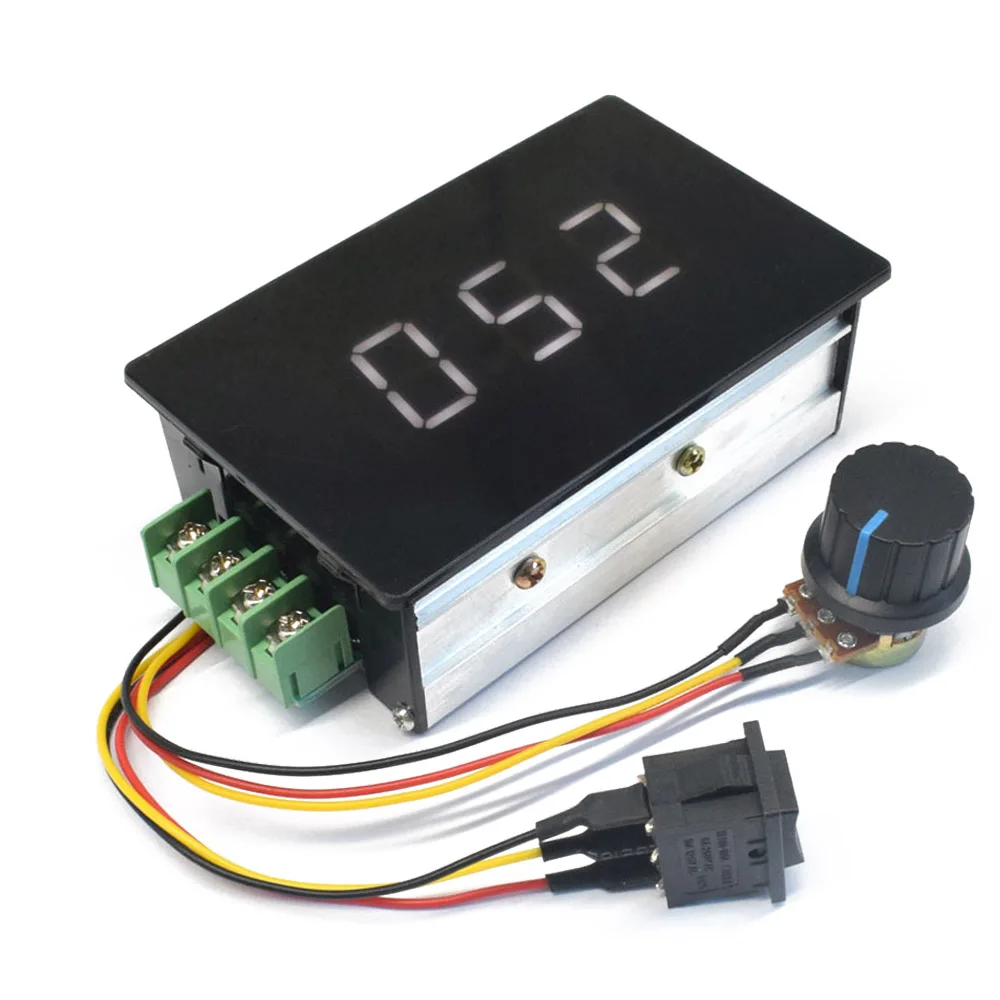 

​DC 6-60V 20A Motor Speed Controller 0~100 Digital Display Adjustable Regulator 6V 12V 24V 48V Forward Backward Motor Governor