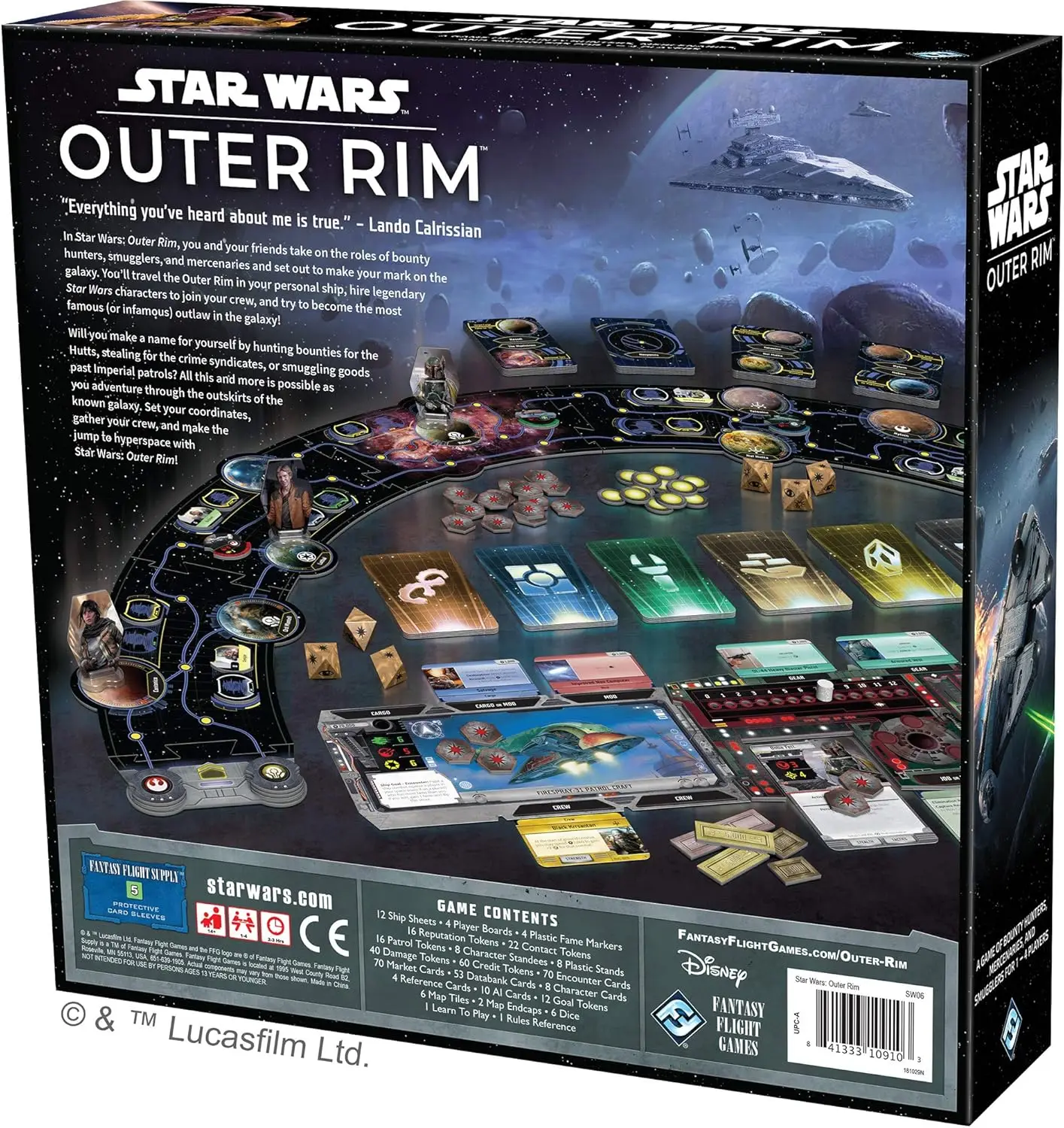 Outer Rim Board Game Strategy Game Adventure  for Adults and TeenAges 14 and up 1-4 Players | Average Pl