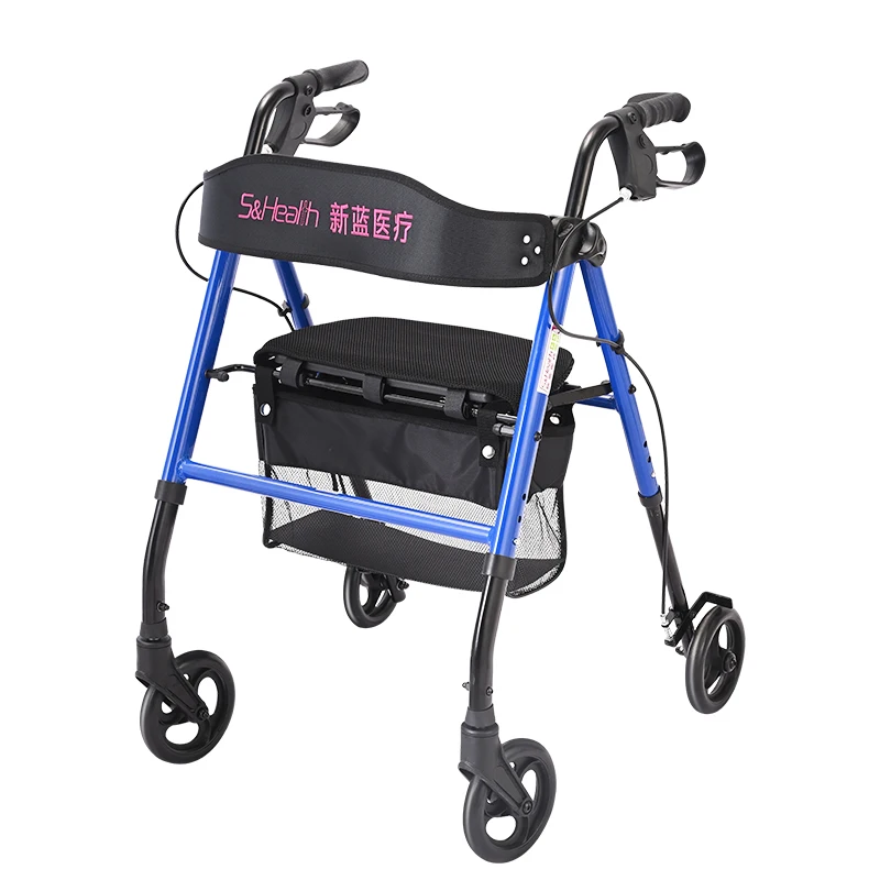 Large Capacity Foldable Shopping Cart for Seniors Thickened Stable Four-Wheeled Mobility Scooter