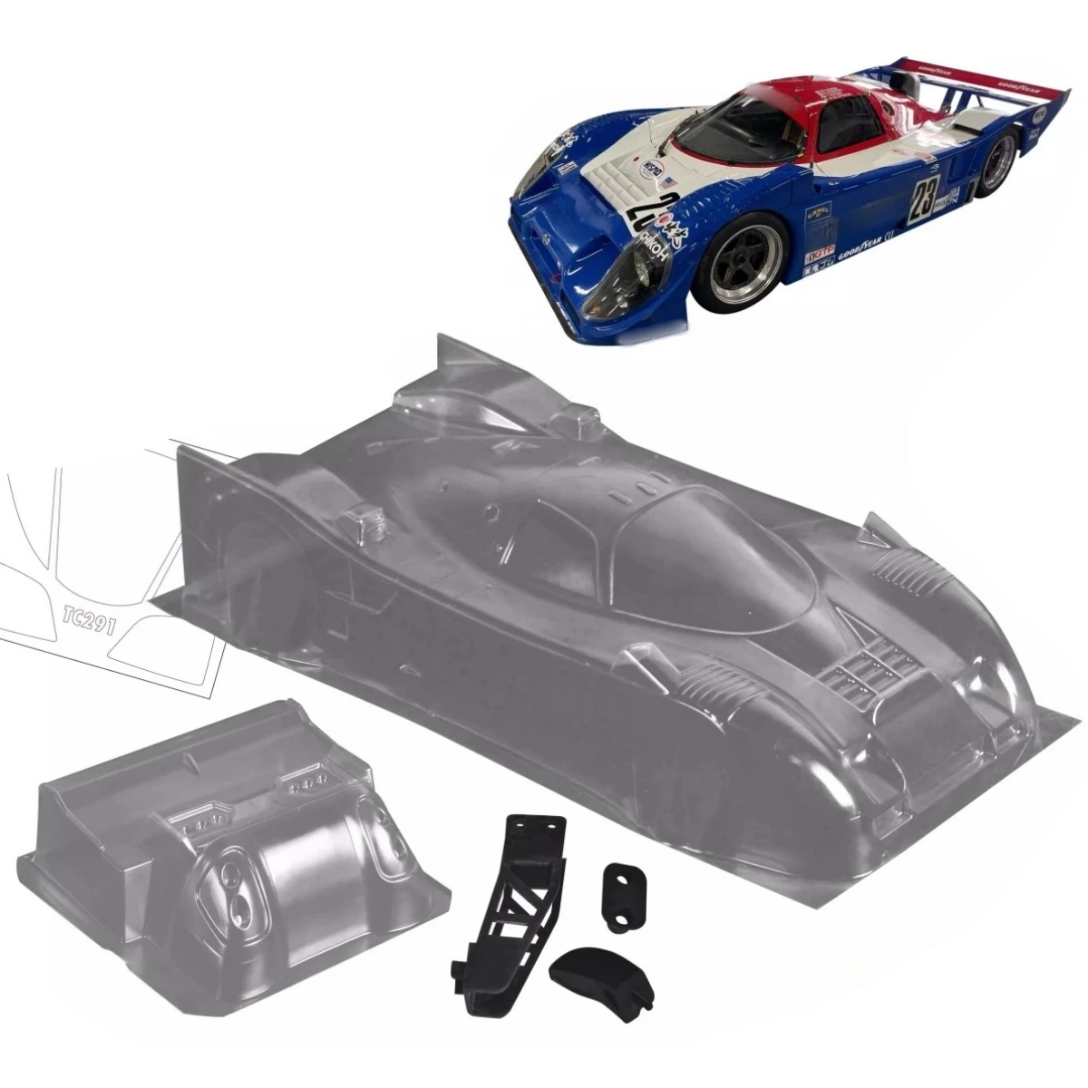 1:10 scale RC Clear Body Shell Nismo N91CP Le Mans car with stickers