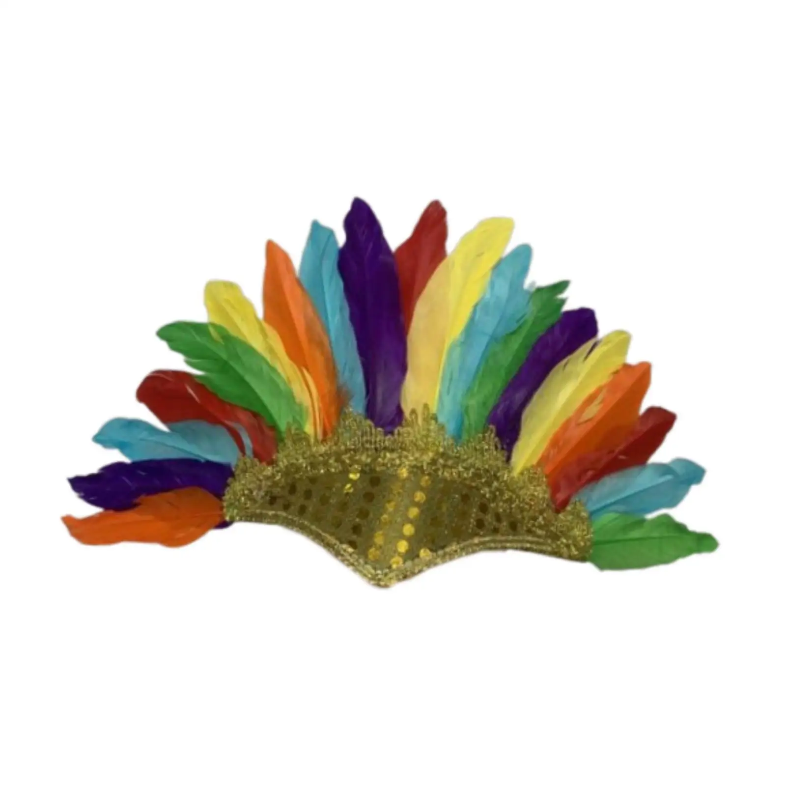 Feather Headdress Indian Chief Feather Hat Hairband Photo Props Headpiece Headband for Masquerade Festival Dance Fancy Dress