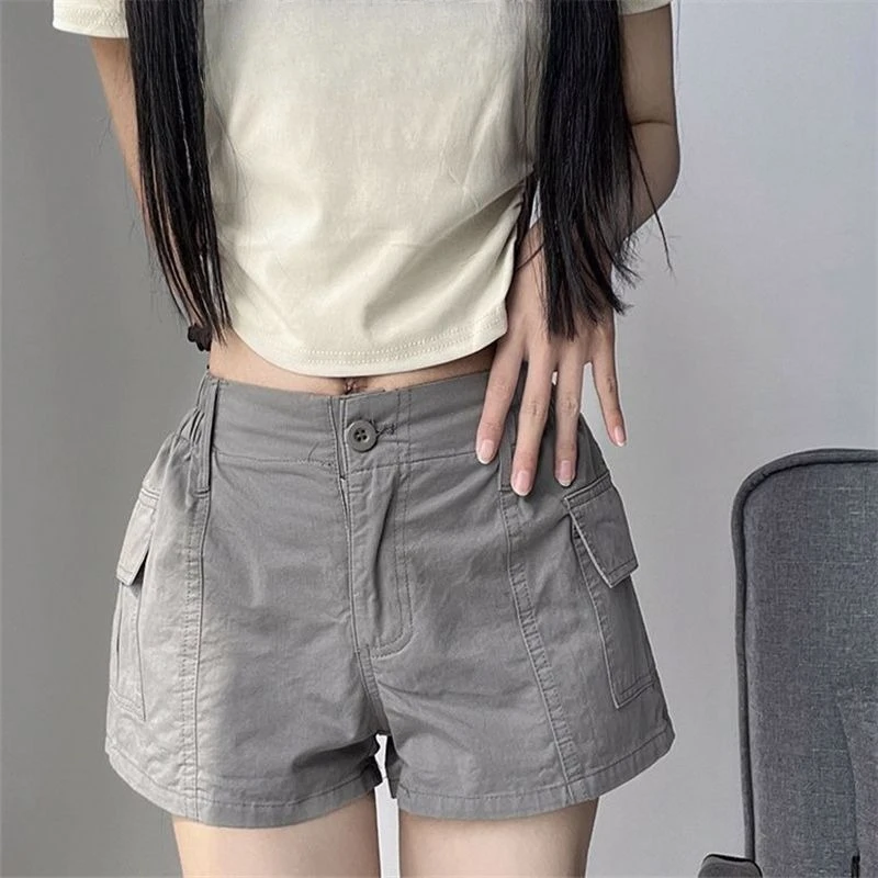 

Новые летние американские шорты-хотпэнты в стиле High Street, женские короткие шорты с низкой талией, винтажная одежда в стиле Харадзюку, шик