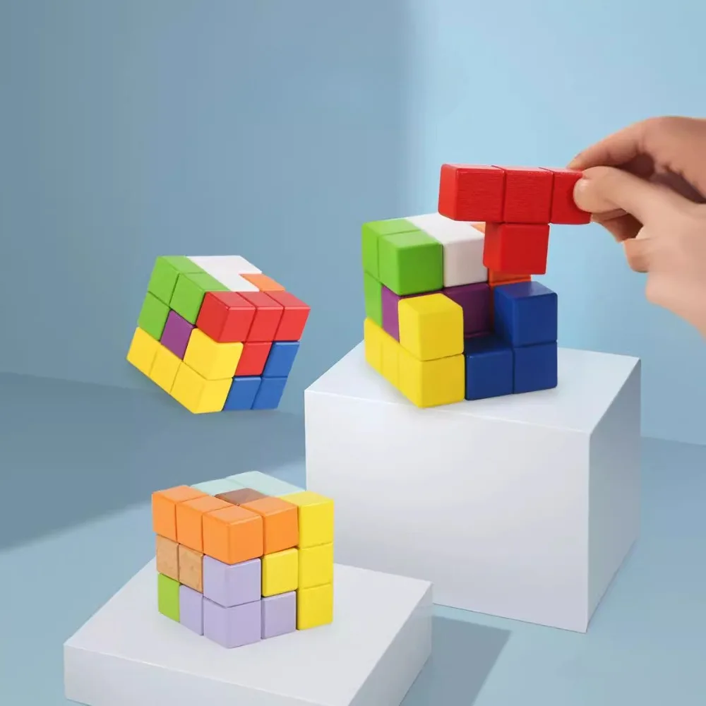 

Hot-selling Luban Lock Soma Building Block Cube Tetris 3d Puzzle Rubik's Cube Early Education Puzzle Training Game