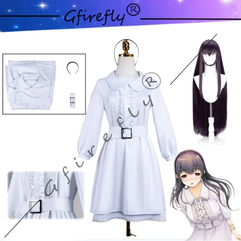 

Костюм для косплея «Ты, я и она: История любви» Миюки Соне, белое платье, повседневный элегантный наряд, в стиле игрового персонажа