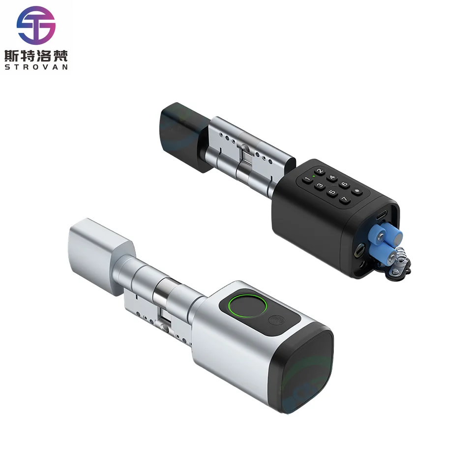 

ZXHK Adjustable Euro Profile Smart Lock Cylinder With Fingerprint RFID Card Key Electronic Deadbolt DIY Installation