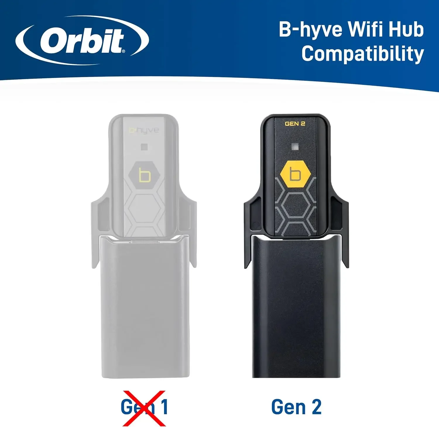 Orbit 21207 B-hyve Gen 2 Smart Hose Watering Timer, 4-Pack with Wi-Fi Hub and Hose Y Splitter