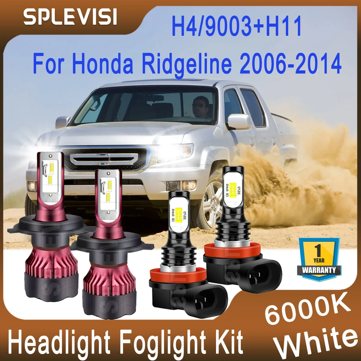 Upgrade CSP Chips White For Honda Ridgeline 2006 2007 2008 2009 2010 2011 2012 2013 2014 Hi Low Beam Headlight H4 Foglight H11