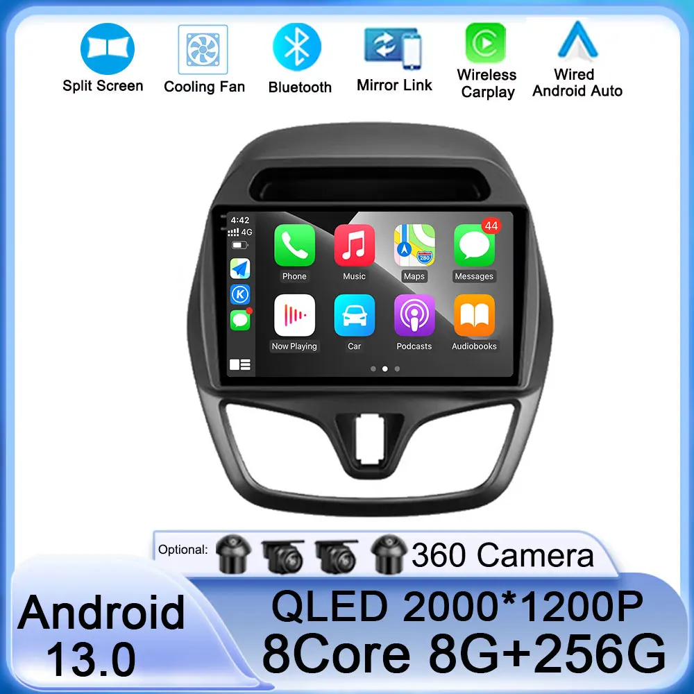 

Carpaly Android 13 автомобильный радиоприемник, мультимедийный стерео плеер, WiFi GPS-навигация для Chevrolet Spark Beat 2015-2018, автомобильный стерео экран