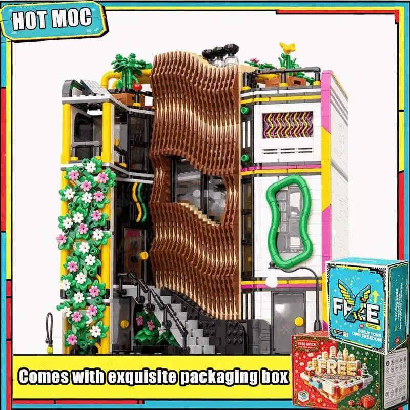 4131PCS Urban Design Institute Modular MOC City Street View Building Blocks Model Custom Puzzle Architecture DIY Creative Gift