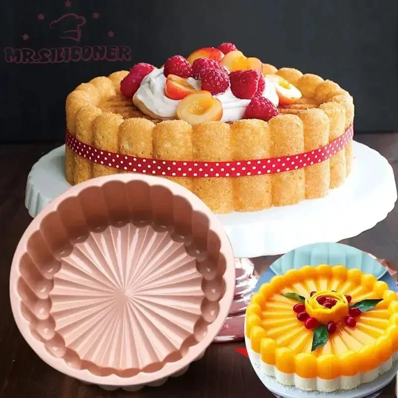 Silicone Sunflower Silhouette Cake Mold Round Diy Baking Molds Multi Purpose High Temperature Resistant Silicone Cake Mold Tools