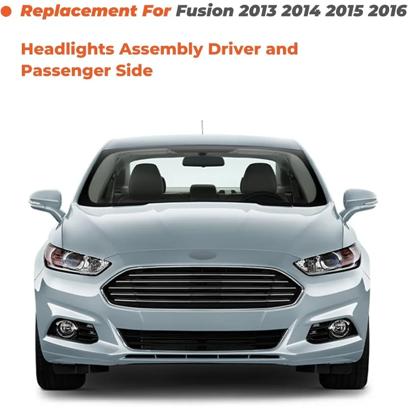 مجموعة المصابيح الأمامية لاستبدال الانصهار 2013 2014 2015 2016 4 أبواب سيدان نماذج الهالوجين أضواء أمامية المصابيح الأمامية المشروع