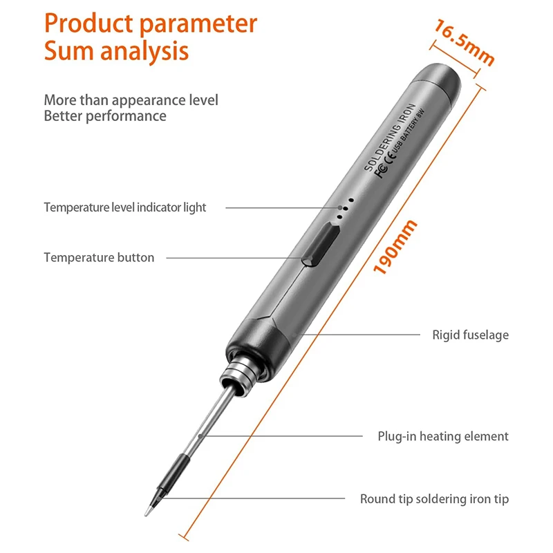 Imagem -02 - Inteligente Kit de Ferro de Solda Elétrico Temperatura Ajustável Usb Recarregável Portátil Multifunções