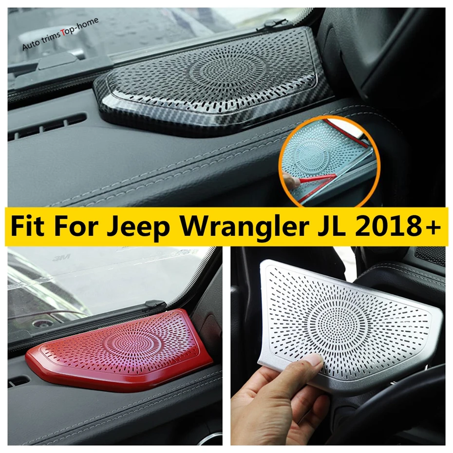 

Front Triangle Pillar A Speaker Audio Sound Frame Red / Matte / Carbon Fiber Look Cover Trim For Jeep Wrangler JL 2018 - 2022